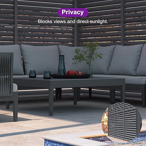 Miniatura 101 de PURPLE LEAF Pérgola 94AS con listones de aluminio para exteriores de 12 x 20 pies con techo ajustable para terraza, patio trasero, jardín, kiosco