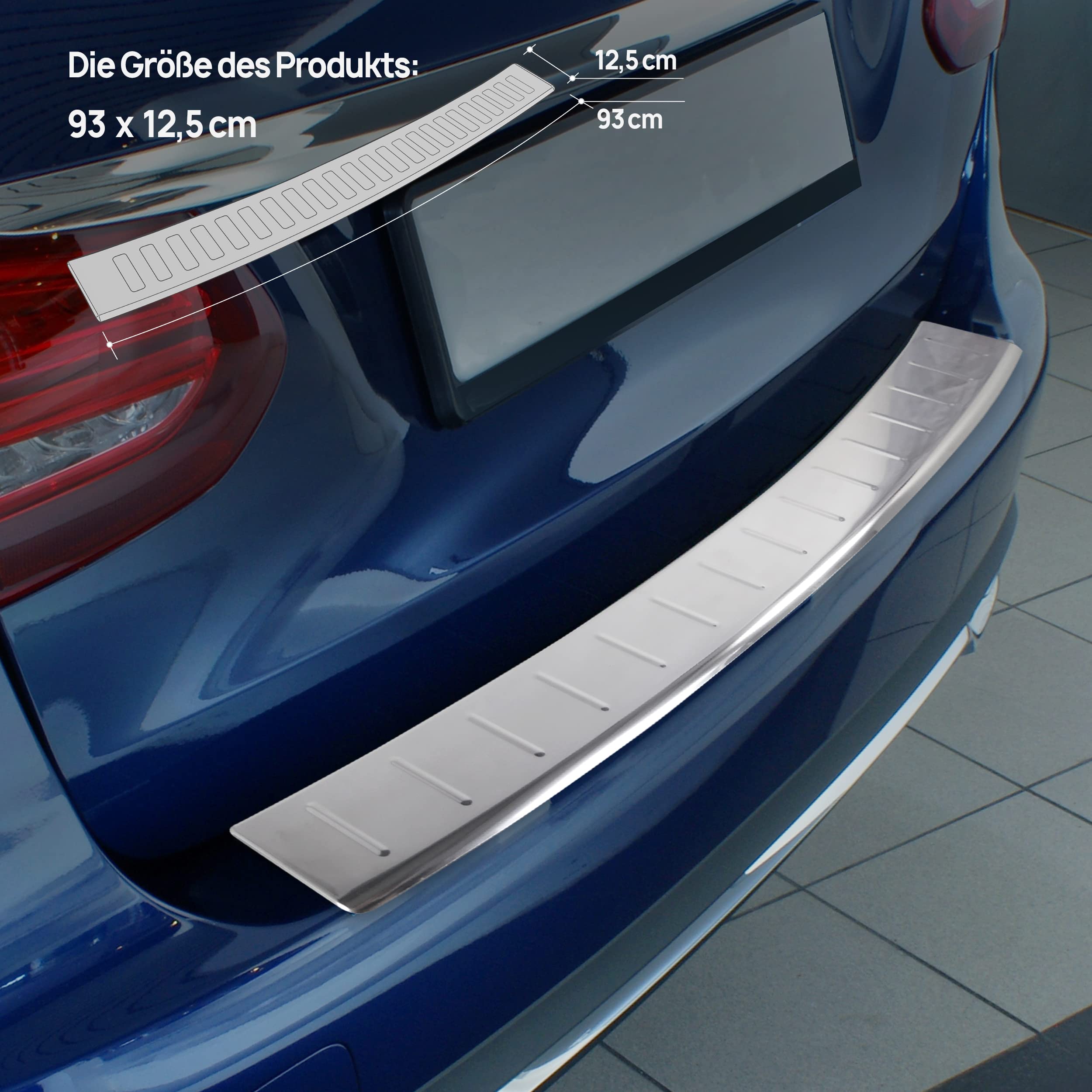 CHROMEMASTER | Ladekantenschutz Stoßstangenschutz Kompatibel mit Mercedes C-Klasse Kombi W205 T-Modell 2014-; Edelstahl Poliert/Chrom; Unsere Lackschutzleiste Sichert den Heckstoßfänger vor Kratzern
