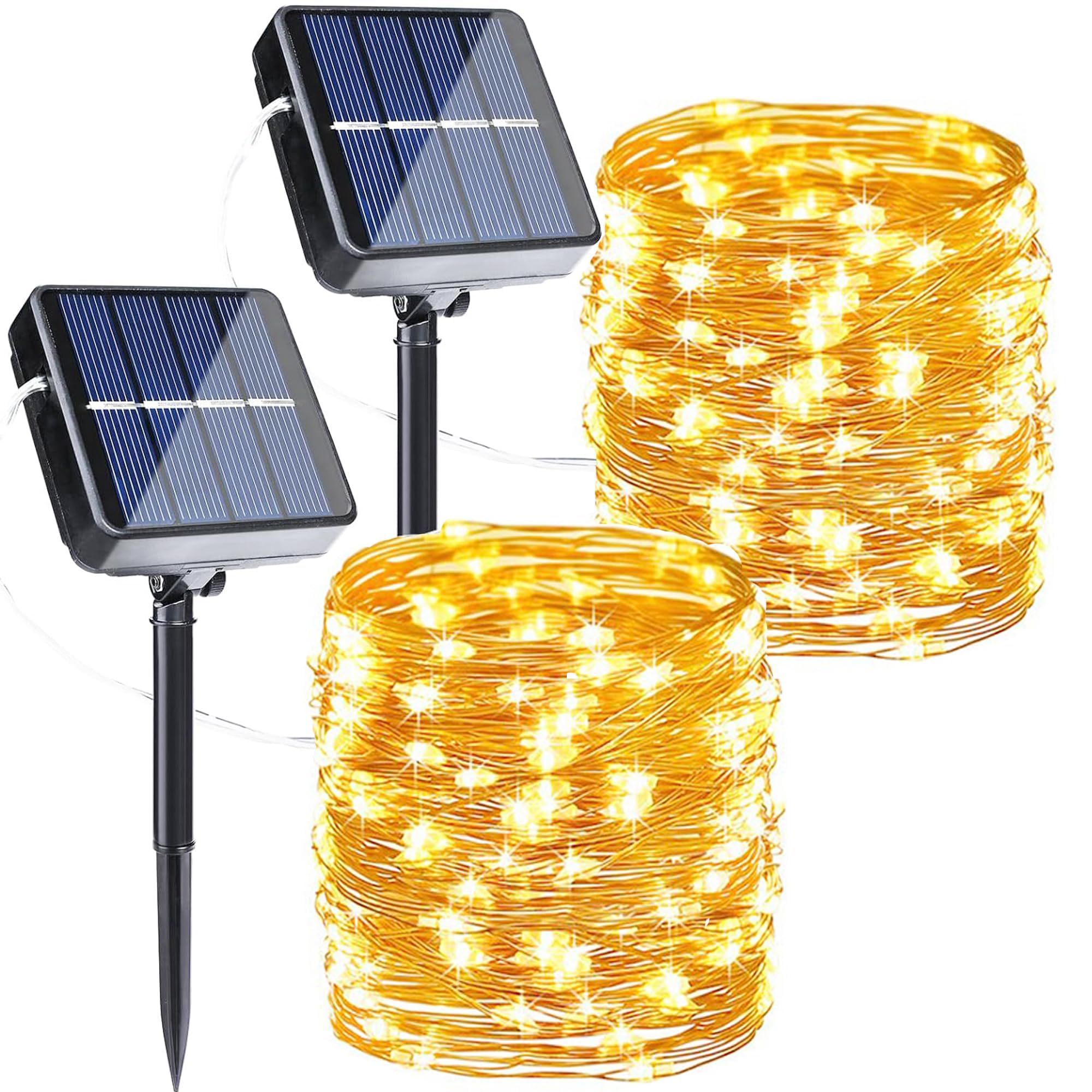 Joomer Solar String Lights Outdoor, 2Pack Total 80FT 240LED 8 Modes Solar Fairy Lights, Super Bright Waterproof Twinkle Lights for Tree, Patio, Garden, Outdoors (Warm White) image 4