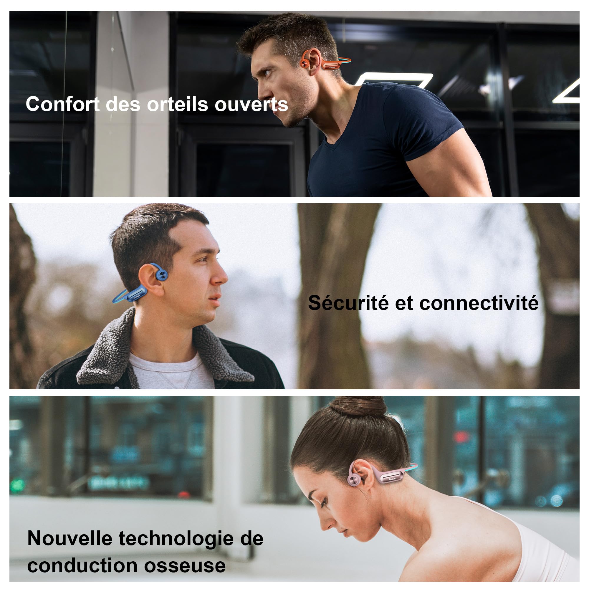 Casque à Conduction Osseuse Bluetooth 5.3, Écouteur de Natation Étanche IP68, Mémoire 32Go Intégrée, Lecteur MP3, 10h Autonomie, Écouteur sans Fil Sport pour Natation, Running, Cyclisme