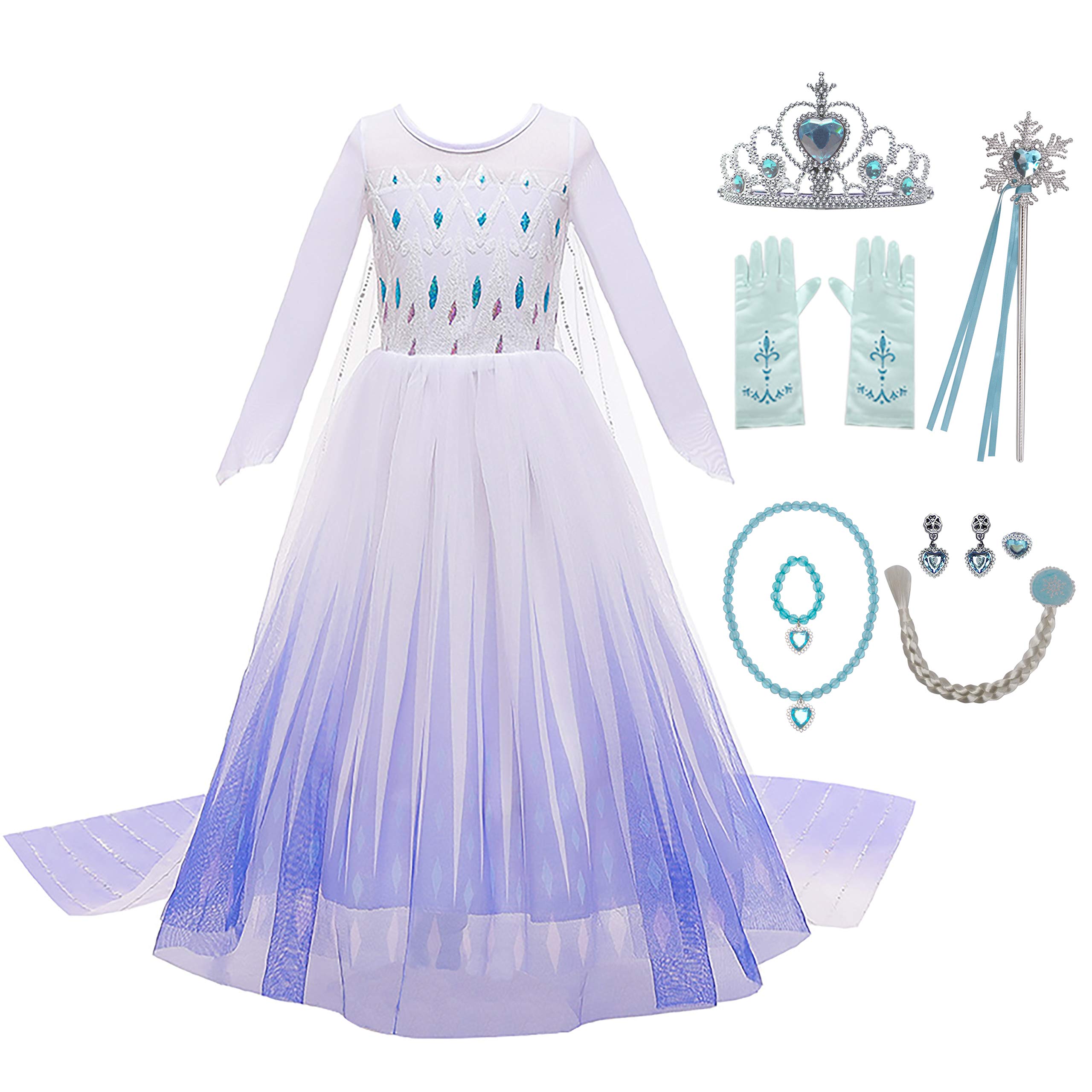 Buy WocauGirl Princess Snow Party Dress Queen White Costumes with