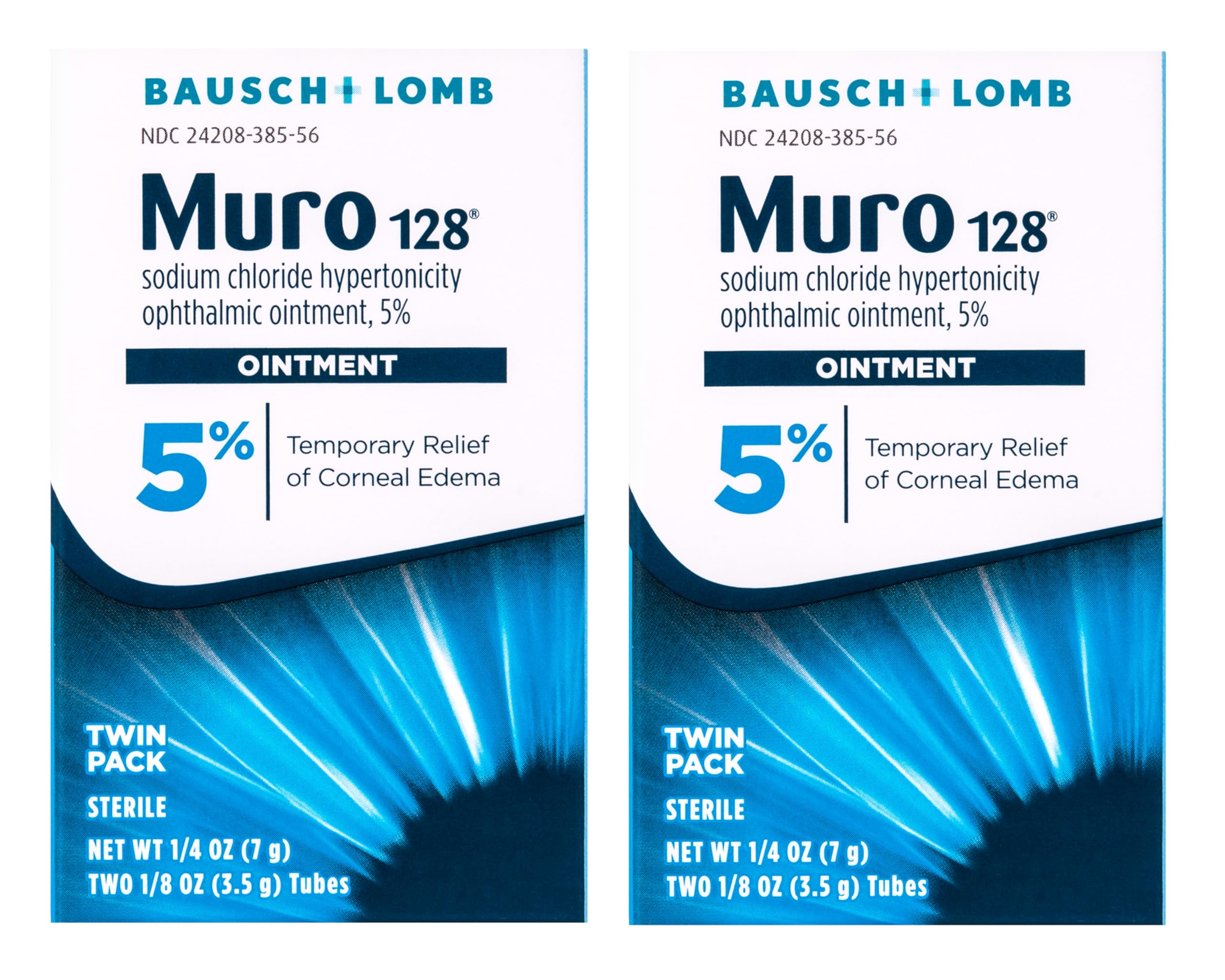 Bausch & Lomb Muro 128 Ointment 5% 2-Pack 7 g (Pack of 2)