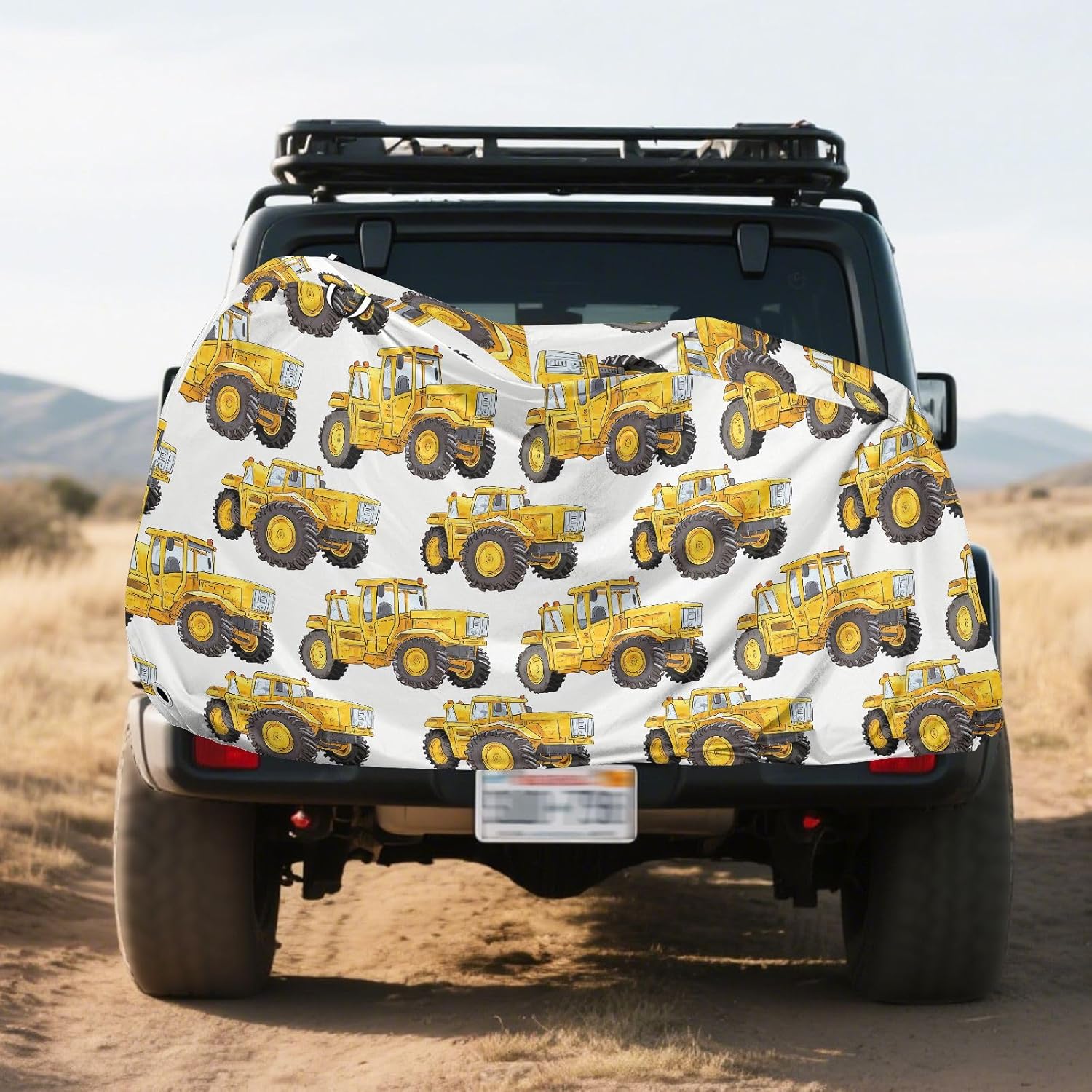 ALAZA Yellow Truck Bike Cover Waterproof Outdoor Ebike Bicycle Covers Tarp Protection for 1/2 Bikes, Sun UV Dust Wind Proof