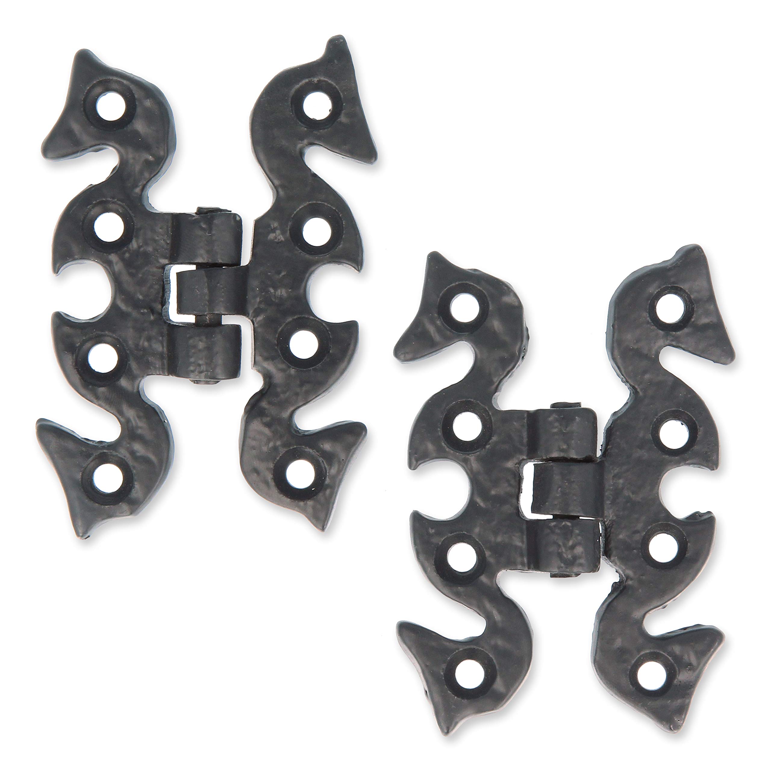 2X Black Antique Butterfly Hinges 70mm x 50mm