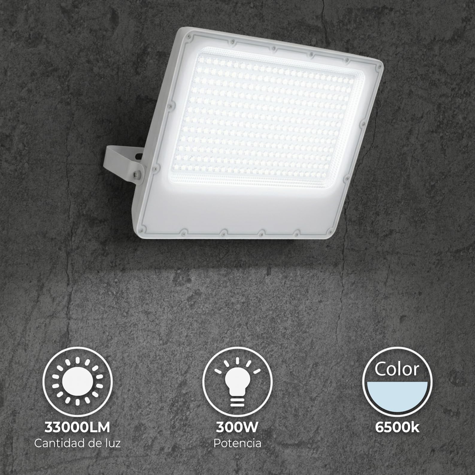 LED ATOMANT Foco Proyector LED Exterior 300W Color Luz Fria IP65 30000lm | Color Blanco Frio 6500K, Impermeable