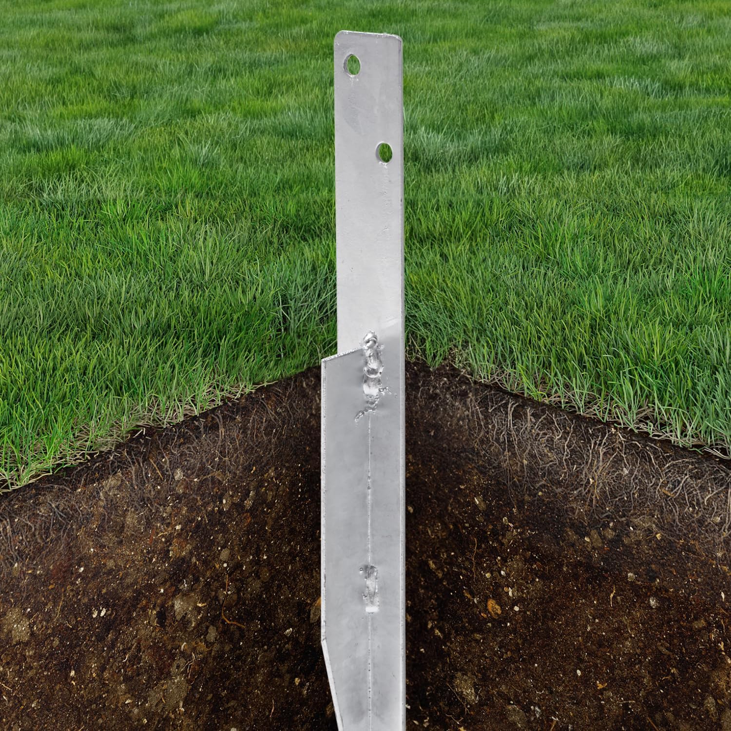 TRIBECCO Ancoraggio a terra per altalena, lunghezza totale 445 mm, ancoraggio a terra per stabilizzazione, torri da gioco, altalene, picchetti per tende, casette dagioco