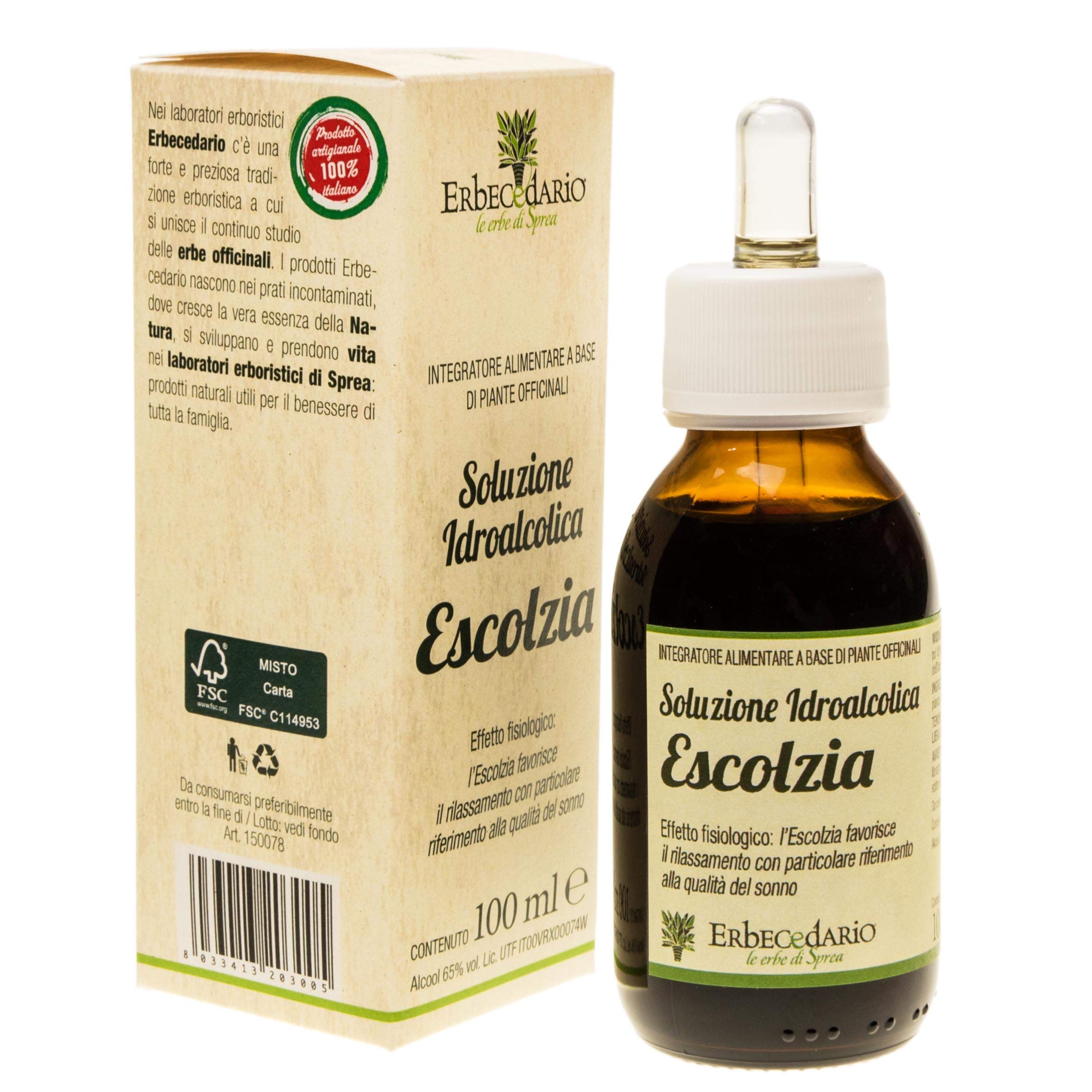 Tintura Madre Escolzia Erbecedario, Soluzione Idroalcolica, Gocce Per Dormire Naturali, Gocce Rilassanti Adulti Per Dormire La Notte, Calma Stress Per Un Sonno Profondo Tutta Notte, 1 Flacone 100 ml
