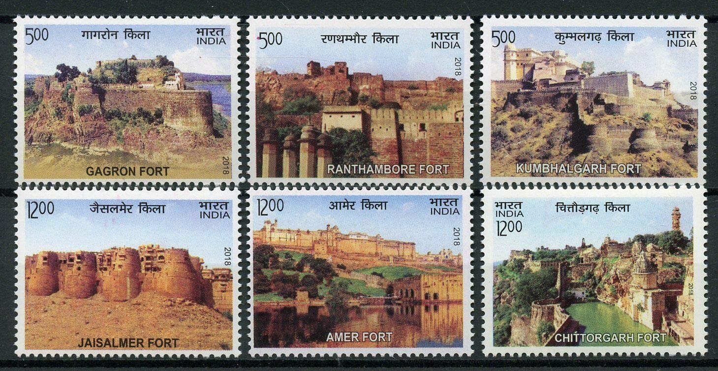 India 2018 Hill Forts Rajasthan UNESCO World Heritage Stamps Set 6v
