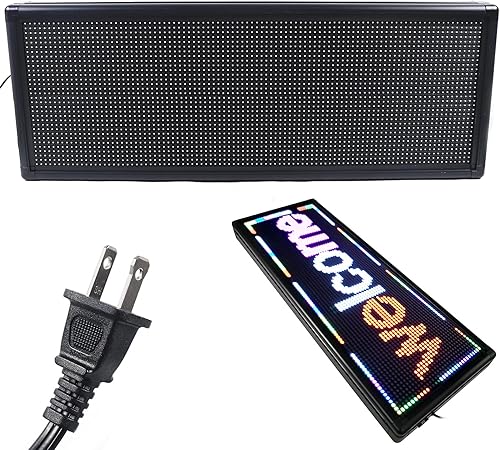 Miniatura 3 de LyeXD Tablero de mensajes LED de desplazamiento LED de 40 x 15 pulgadas, letrero LED personalizado de 3 colores, tablero de publicidad al aire libre