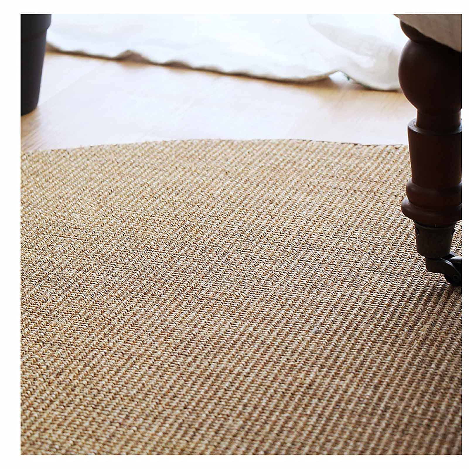 Runder Sisal-Teppich aus Naturfaser, rutschfeste Matte für Katzen, moderner Schlafzimmer-Dekor-Stil, erhältlich in 80/100/120/140 cm Durchmesser, Beige