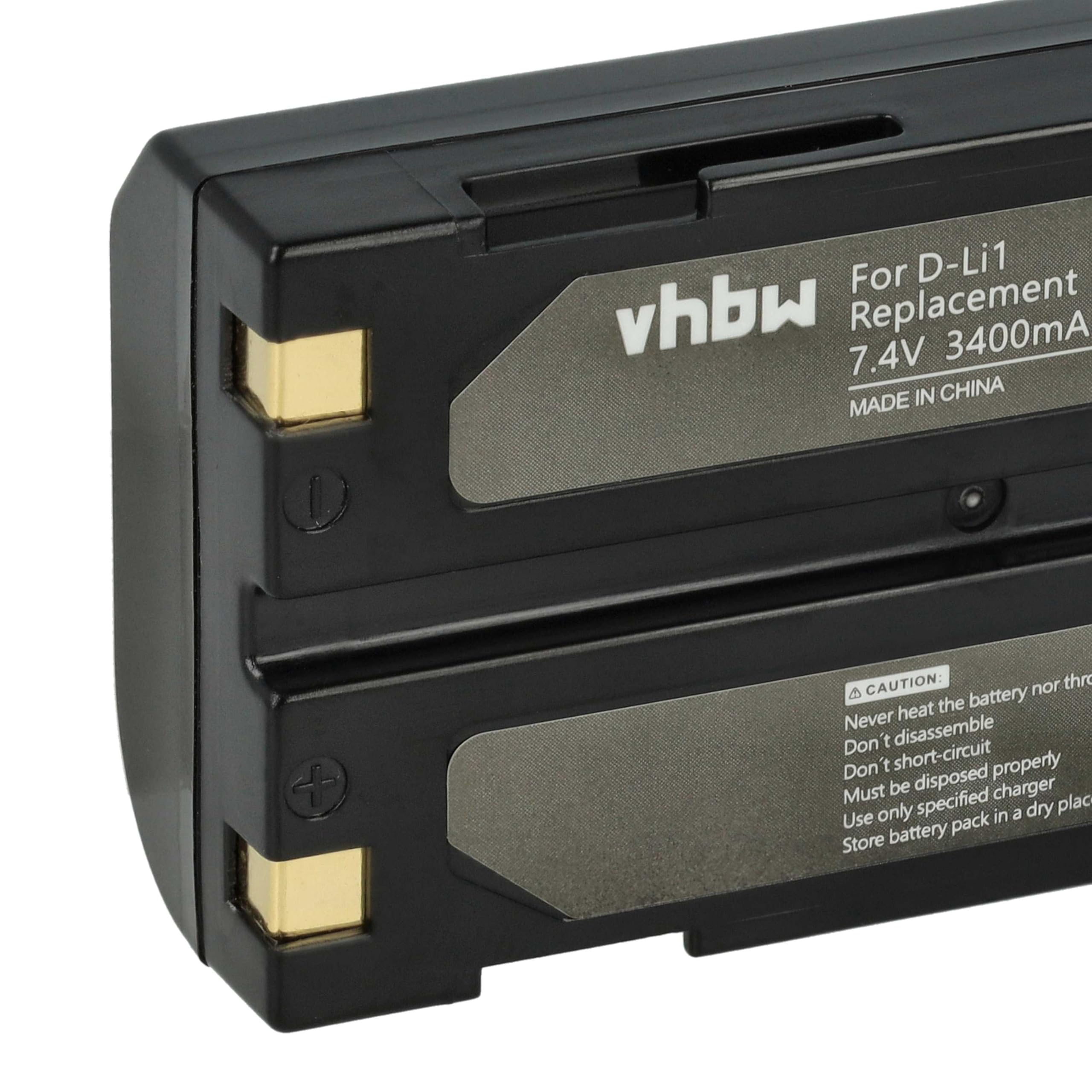 vhbw 2x batteria compatibile con Moli MCR-1821C/1-H, MCR1821C/1H, MCR-1821J, MCR1821J, MCR-1821I, MCR1821I fotocamera (3400mAh, 7,4V, Li-Ion)