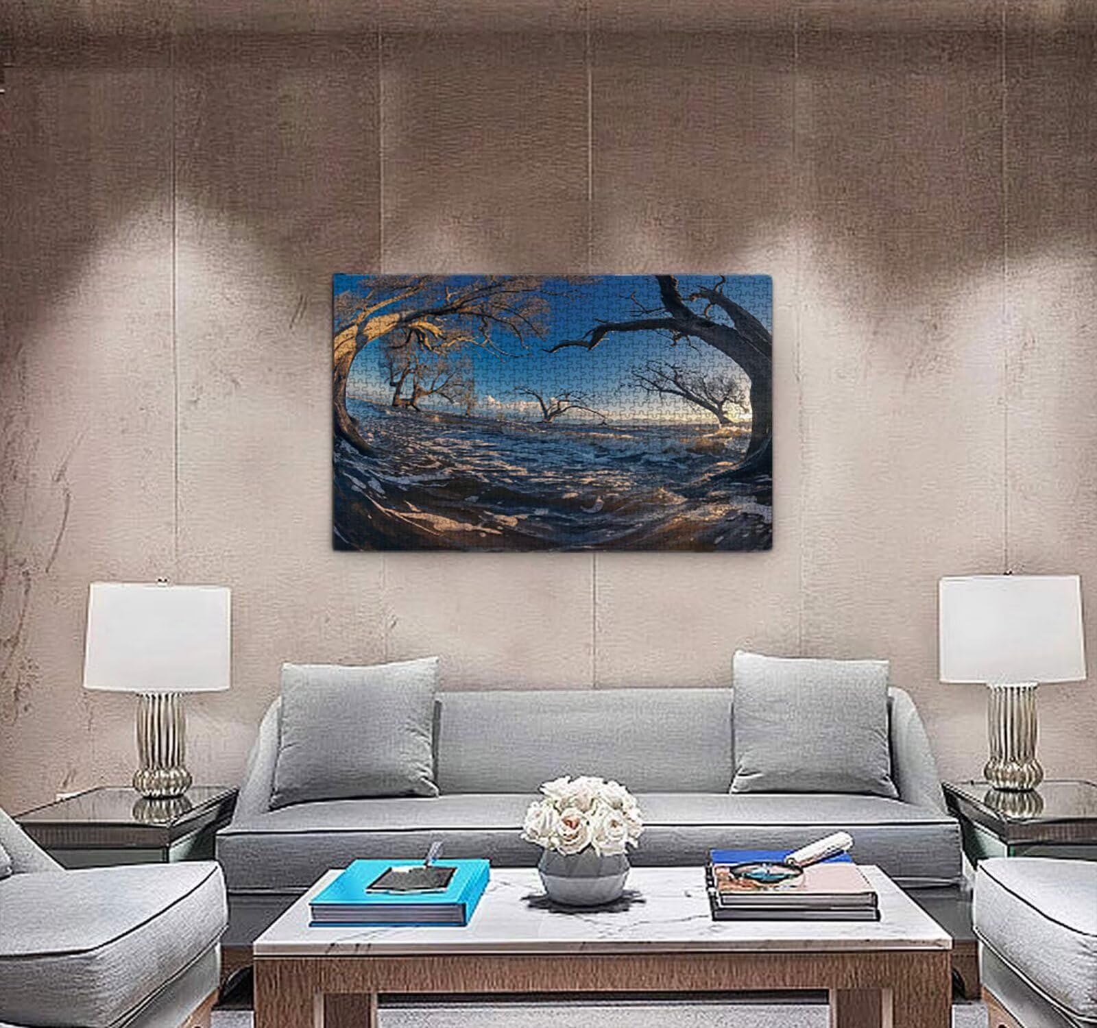 Puzzle 1000 sztuk dla dorosłych, puzzle artystyczne z drzewem wodnym, rodzinne kreatywne hobby dla dorosłych, najwyższej jakości drewniane układanki, do gry edukacyjnej wyzwanie zabawki R4KH-822