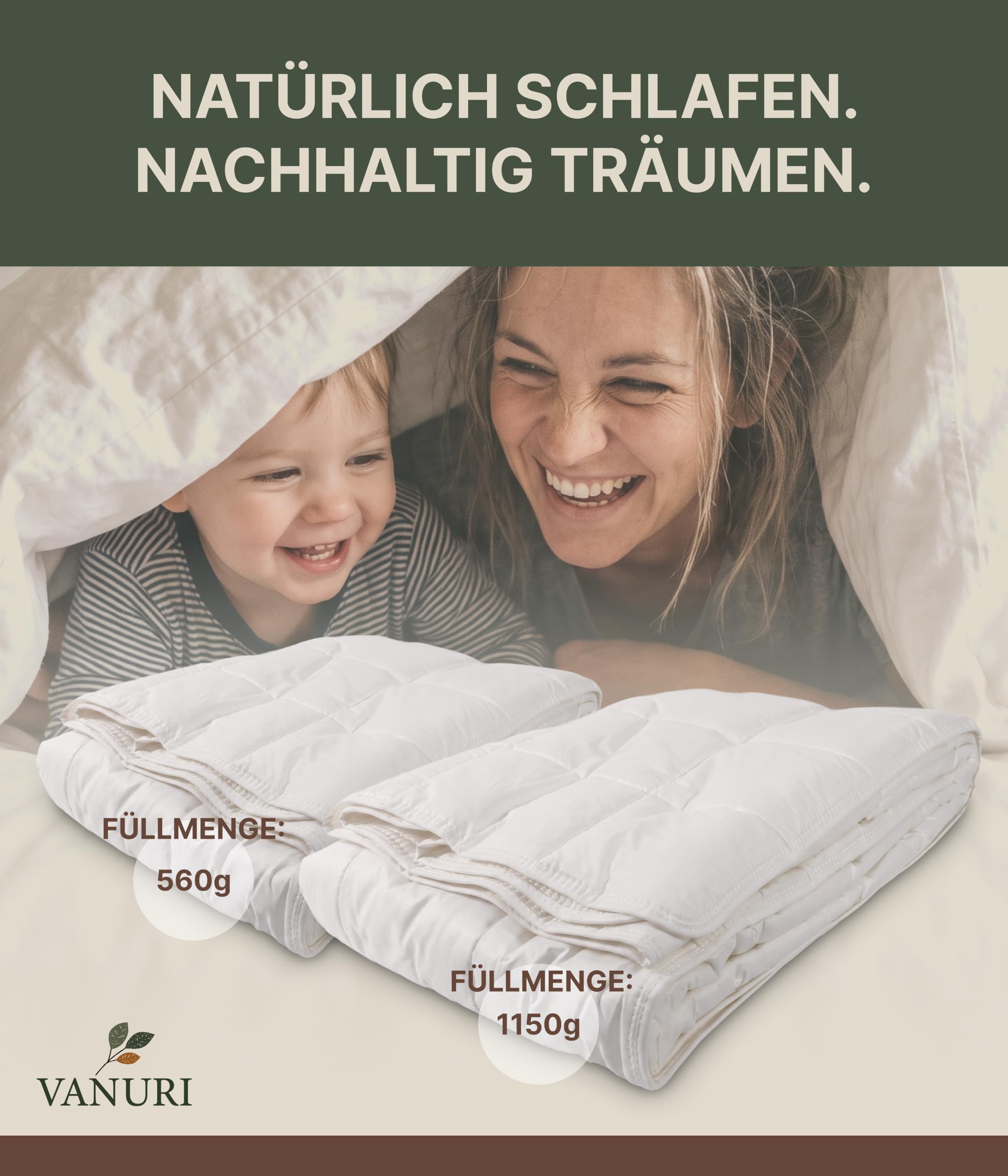 Bettdecke Weiß (135x200 cm) – Tencel Lyocell-Füllung, hypoallergen & atmungsaktiv, temperaturausgleichend, optimal für Allergiker – Ganzjahresdecke mit Karosteppung, waschbar, Made in Germany