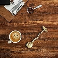 Vista 2 de Cuchara de libélula retro Cuchara de café Cucharadita de acero inoxidable Cuchara de azúcar creativa Cuchara de té, cuchara de agitador, cuchara