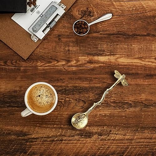 Miniatura 2 de Cuchara de libélula retro Cuchara de café Cucharadita de acero inoxidable Cuchara de azúcar creativa Cuchara de té, cuchara de agitador, cuchara