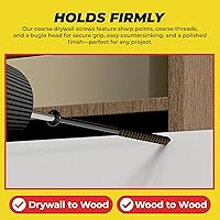 Vista 15 de Qualihome tornillos de punta afilada y rosca gruesa, tornillos cabeza trompeta núm. 2 para desarmador Phillips, 1 libra, negro, ideal