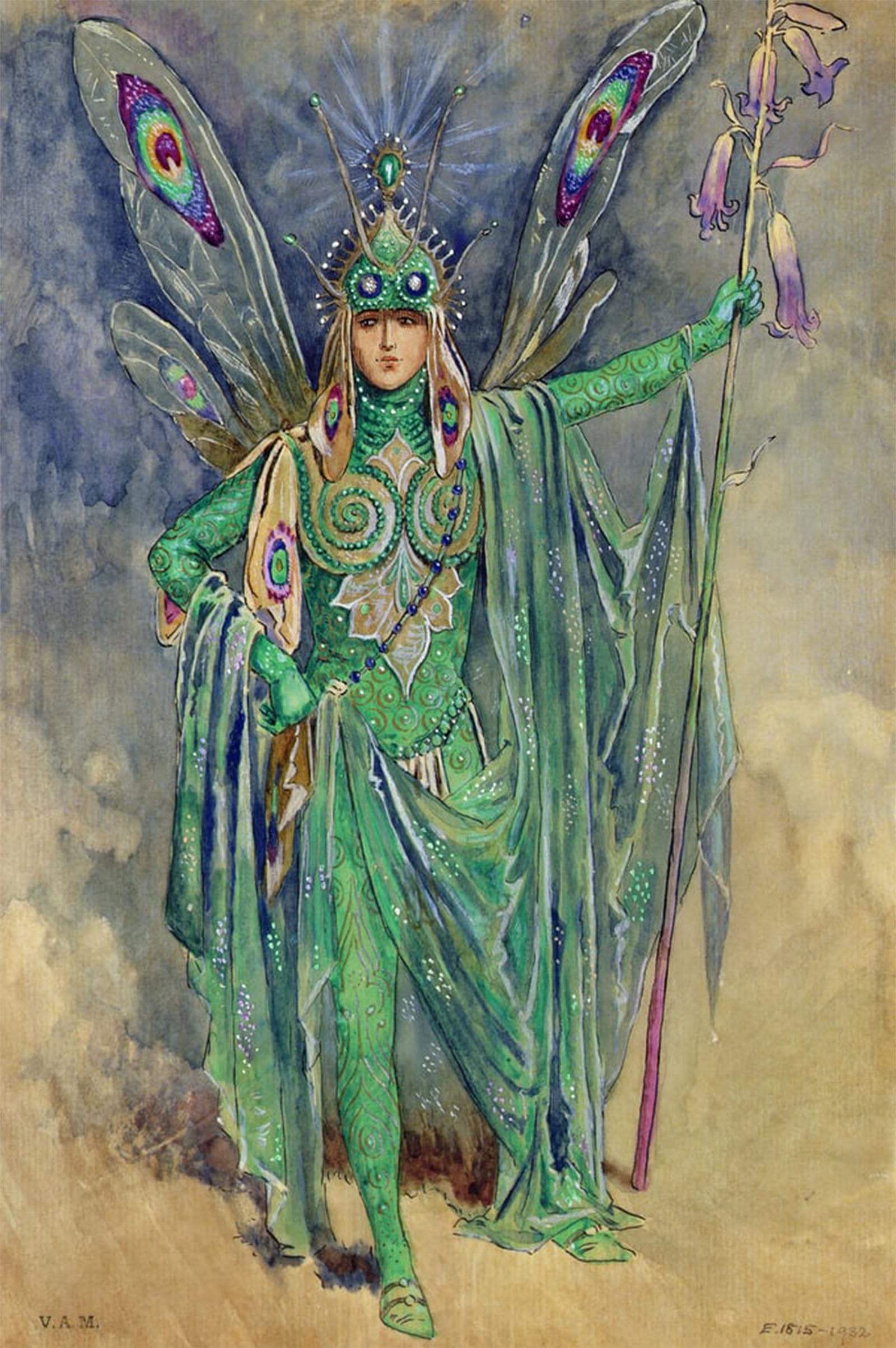 ARTXLXXBN Famous Painting Art Wall Decor Abstract Art Picture Oberon Costume Design for a Midsummer Night's Dream by C. Wilhelm Animal Pictures for Home Decor 60x90cm