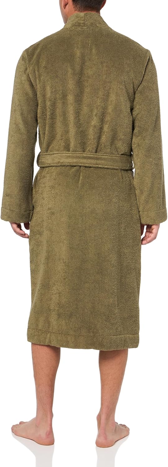 HUGO Men's Long Terry Robe With Embroidered Logo