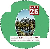 Vista 147 de Tapete de 5 x 7 para fotos de 4 x 6 pulgadas, con apertura de tablero ovalado verde Honeydew precortado, sin ácidos, mate para proteger tus