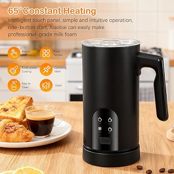 Milk Frother Electric 4 in 1 Automatic Milk Frothers, 11.8OZ /350 ml Large Capacity Hot Chocolate Velvetiser, Silent Milk Steamer & Frother, Hot and Cold Milk Foamer for Coffee Latte Cappuccino