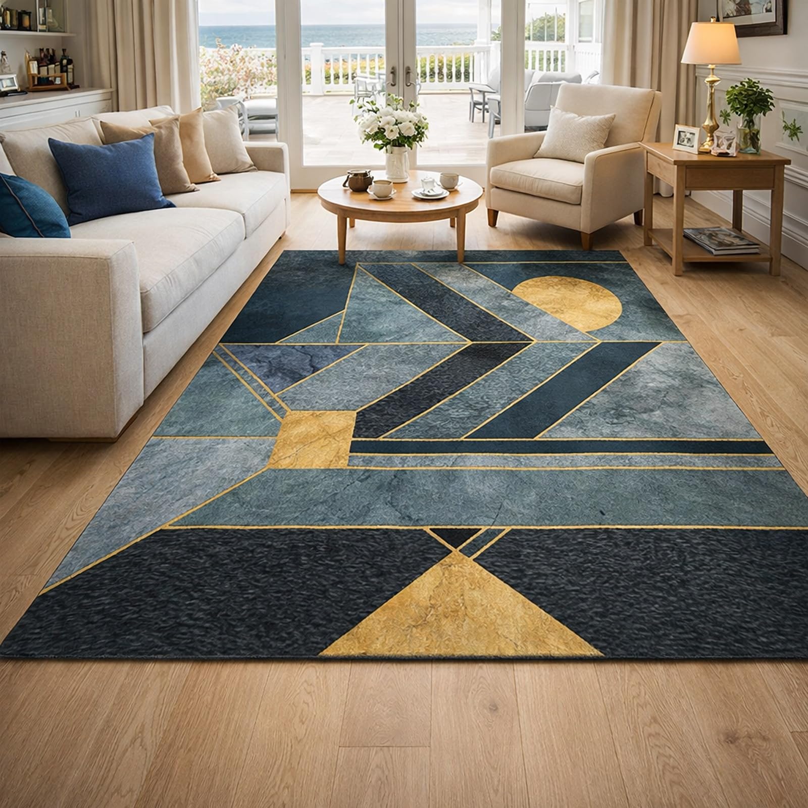 Alfombra de cocina moderna y salón geométrico Rururug 180x200