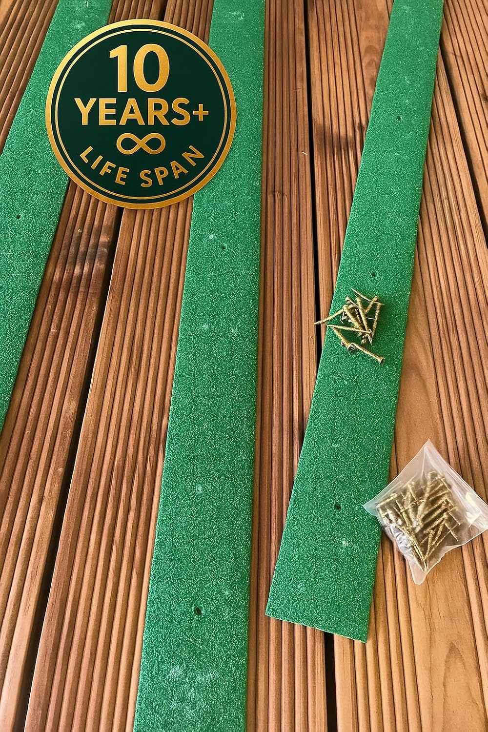 Anti-Slip Decking Strips - Pack of 5 (16" x 2") Heavy Duty GRP Non-Slip Treads for Outdoor Steps, Ramps & Decks - Weatherproof, Easy to Install, Long Lasting Safety Grip (Green)