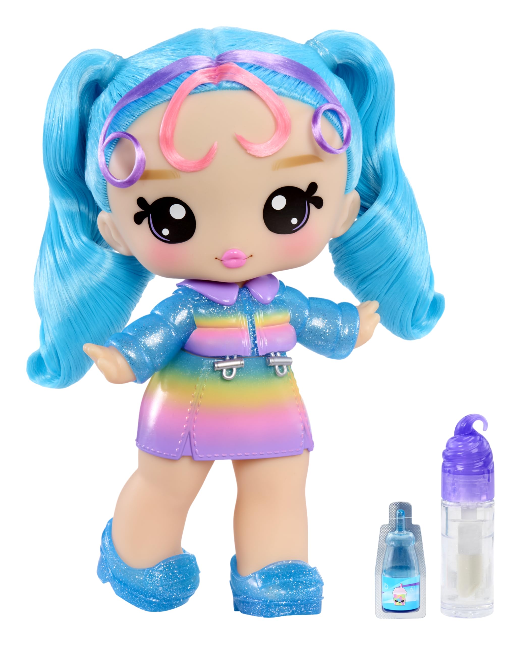Yummiland Large Doll - Britney Boba - Includes 1 Doll, DIY Scented Lip Gloss, Customisable Fashion and Hair, Suitable for Children Ages 4+