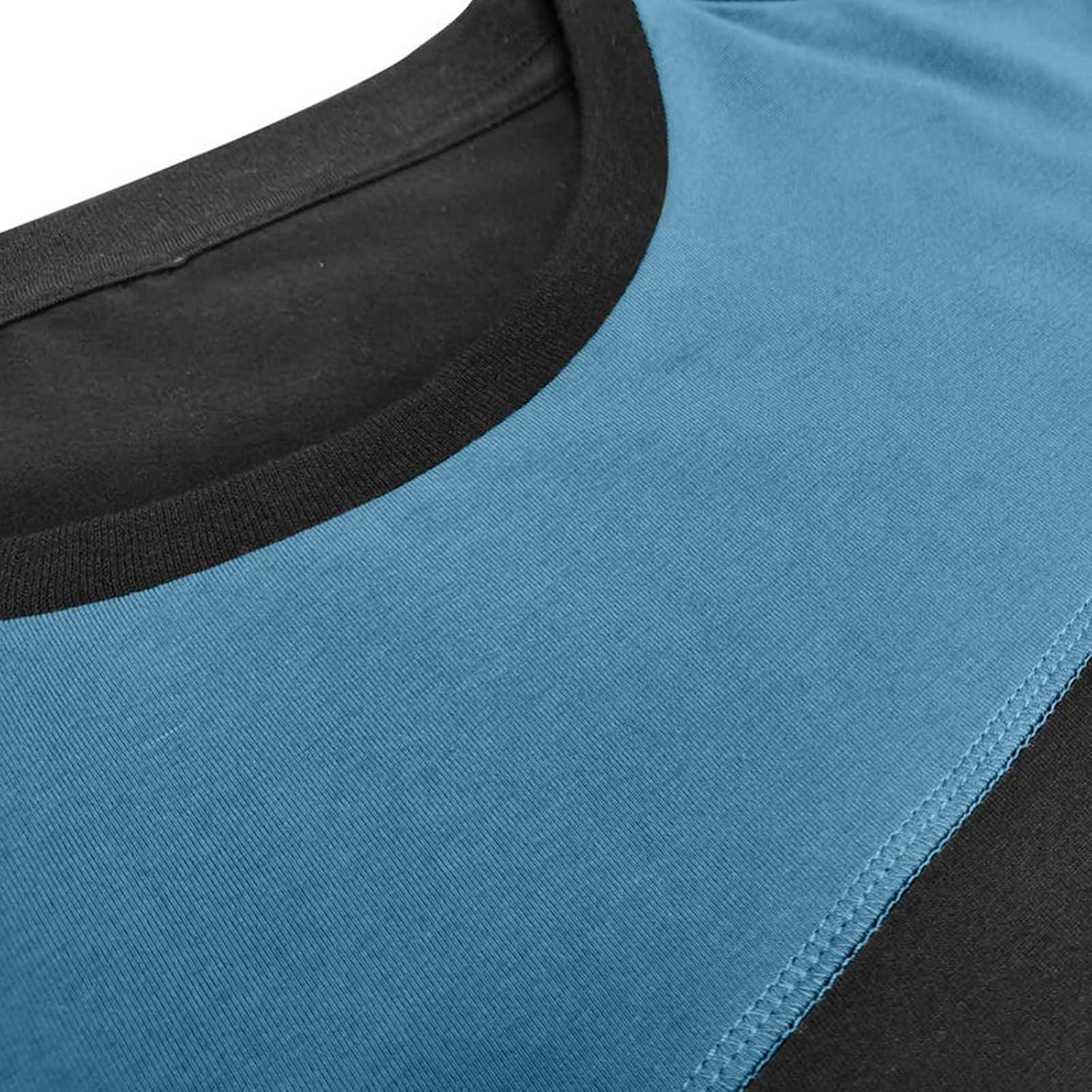 Men Color Block Crewneck Blouses Long Sleeve Moisture Wicking Loose Shirt Breathable Athletic Running Training Tops