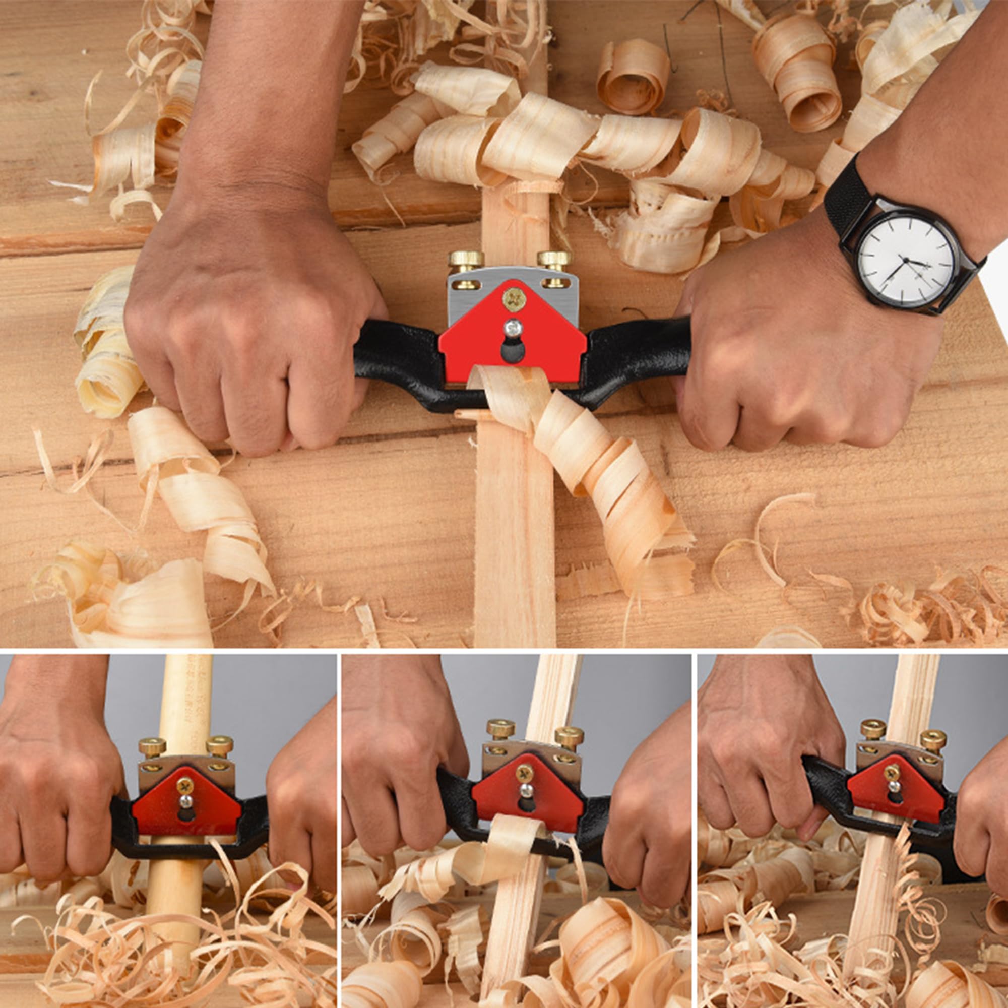 MINGZE Travail du bois Ajustable Coupe Bord Parlait Se raser pour Sculpteur sur bois, Rabot à main en bois de rabot de plan pour le bois dur de charpentier de bois dur (9 pouces)