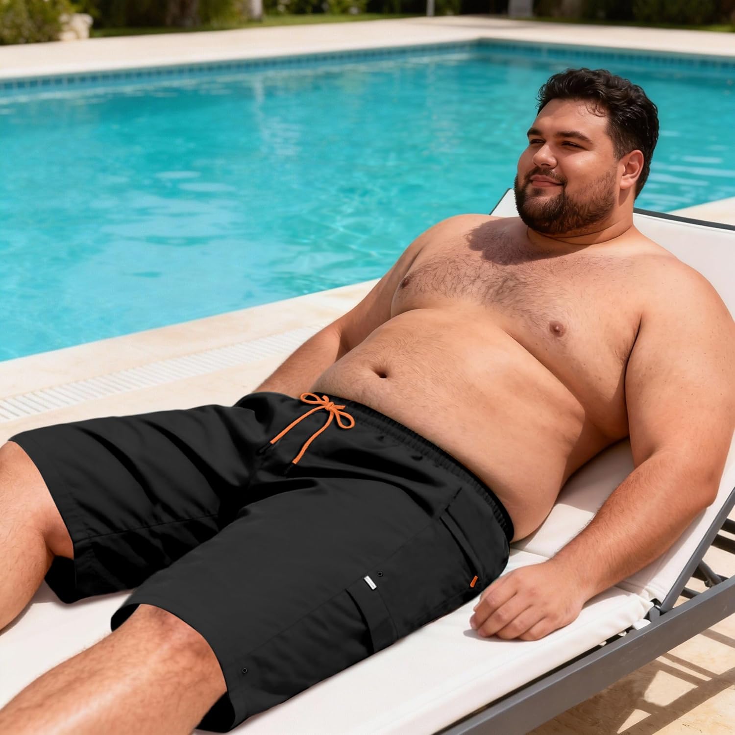 Big and Tall Men's Swim Trunk with Compression Liner 10'' Quick Dry Zipper Pockets 2 in 1 Board Shorts, 3XL-7XL