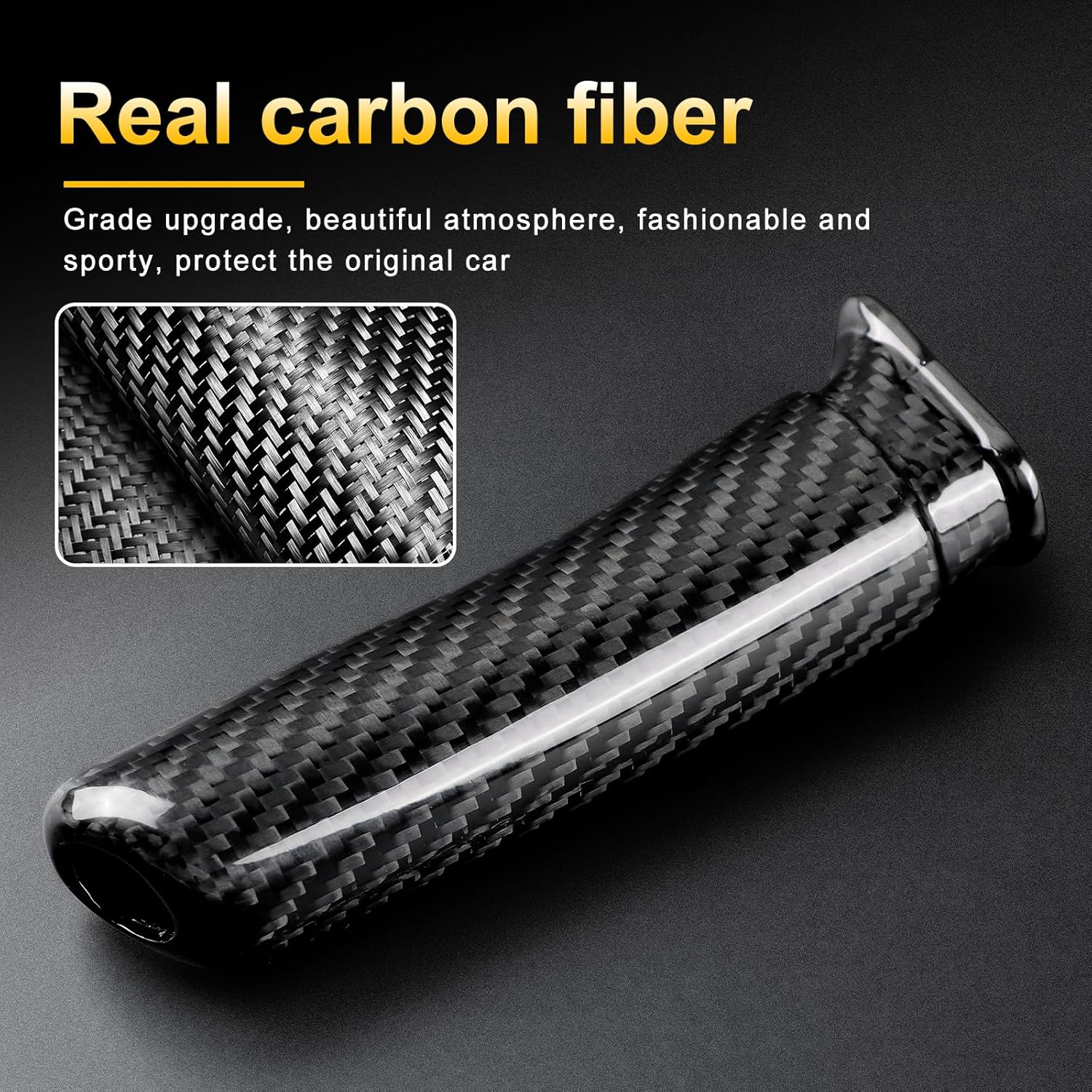 Covers for Subaru BRZ GR86 WRX (2021-2023), Gear Handbrake Trim Center Console Shift, Real Hard Carbon Fiber Transmission Control Decor Protect Interior Car Accessories Panel, Black