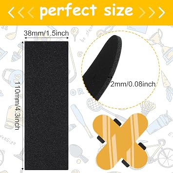 Pajean 24 Pcs Fingerboard Foam Grip Tape, 110x38x2mm Black Deck