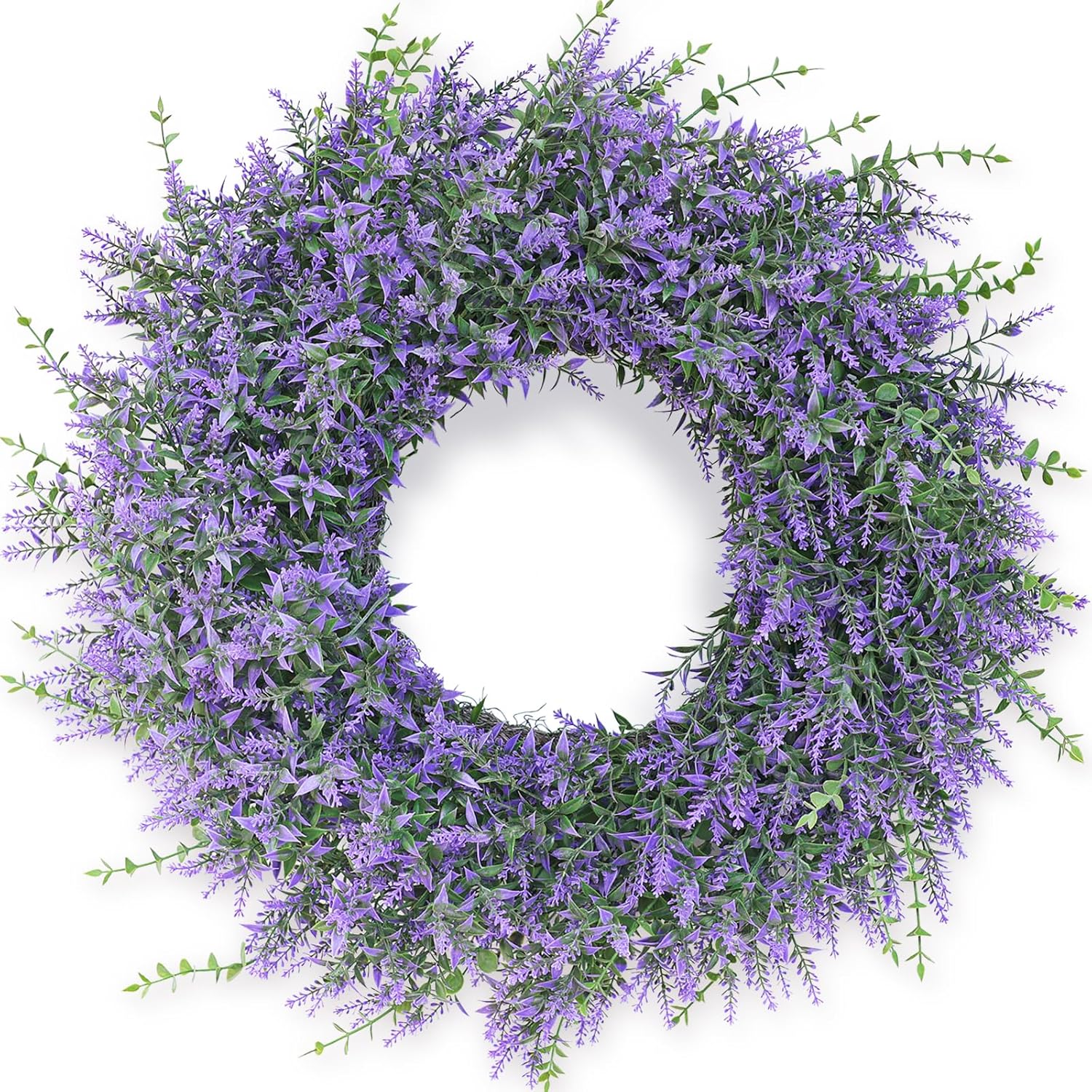 GLIDLION 26" Purple Lavender & Eucalyptus Wreath - Large Lifelike Artificial Greenery for Front Door, All Seasons Farmhouse Outdoor Decor