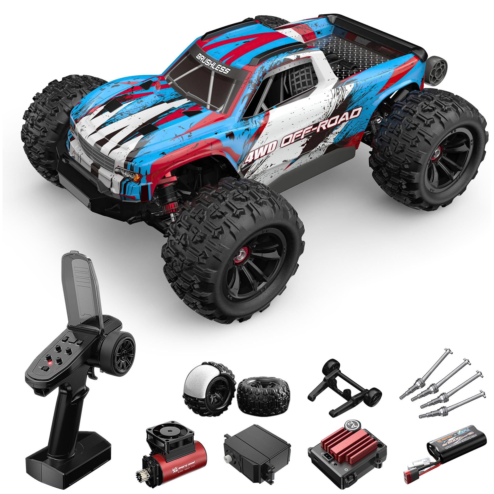 Amazon.com: Fenamx Mjx Rc Truck 4x4 Rc Brushless Rc Truck 16218