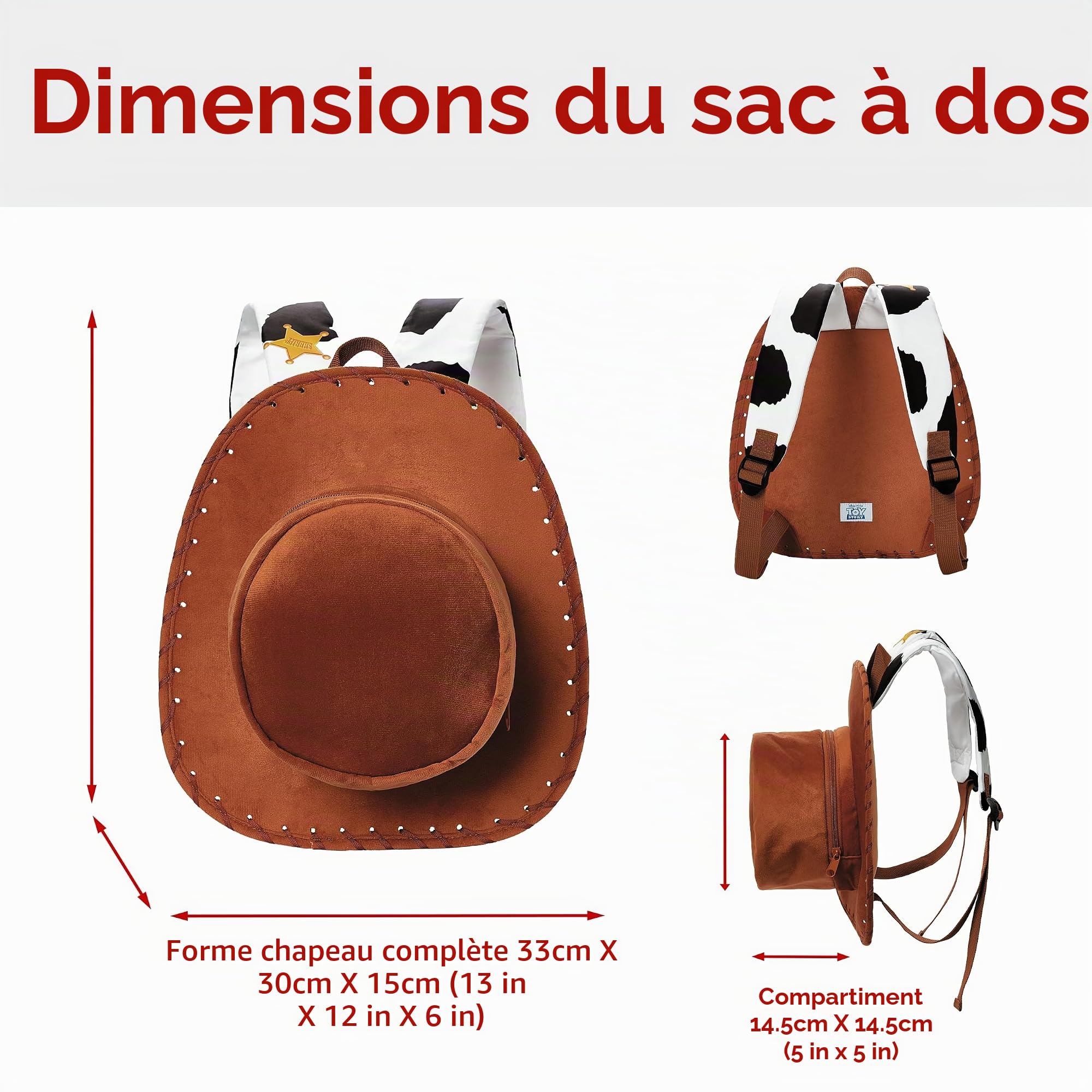 Disney Toy Story Sac Garcon, Sac Enfant Toy Story Woody, Sacs Enfants Fantaisie, Rouge, One Size