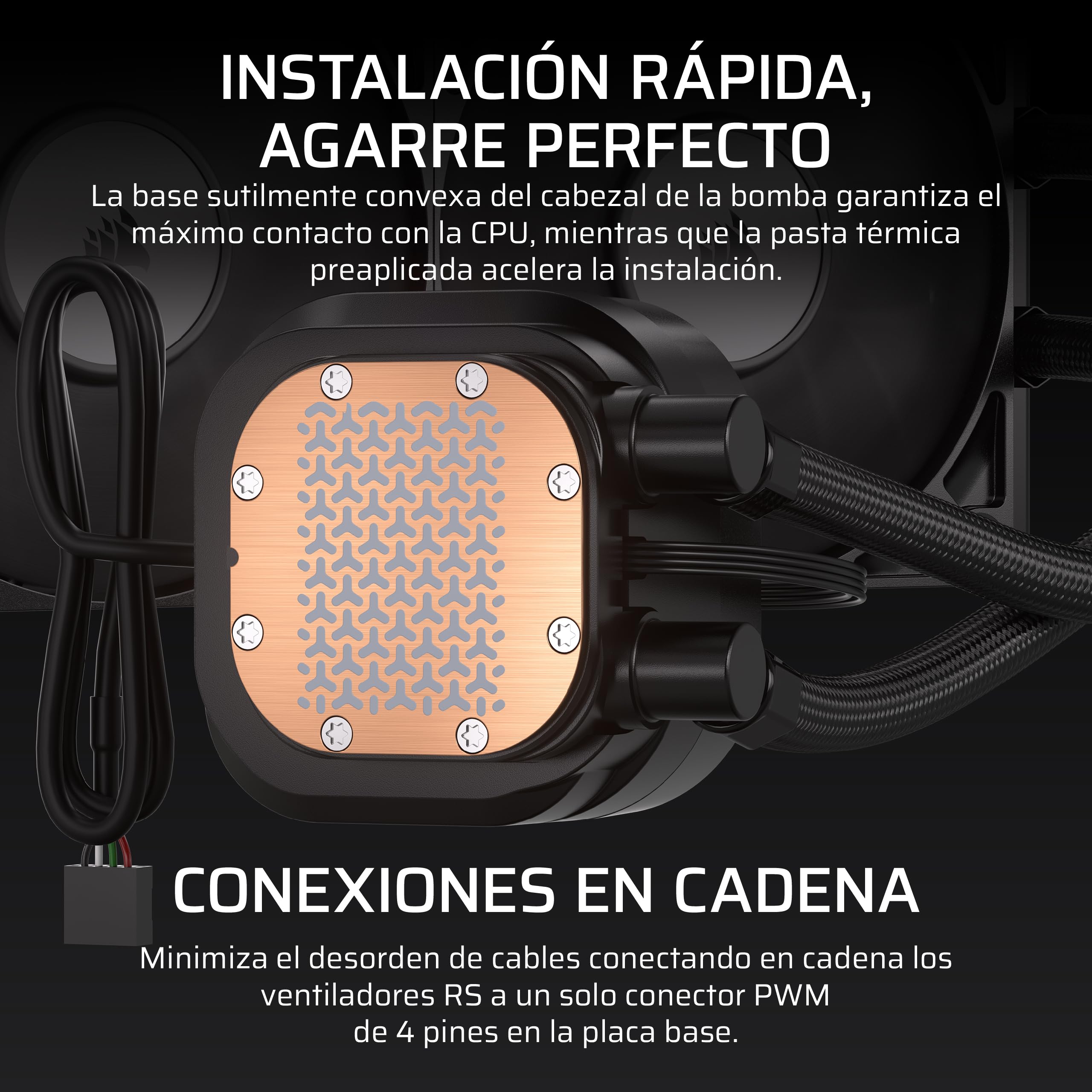 Corsair Nautilus 240 RS LCD Refrigeración líquida de CPU – Pantalla LCD IPS de 2,1", 240mm AIO, Bajo Ruido, Daisy-Chain, Intel LGA 1851/1700, AMD AM5/AM4 – Incluye 2 Ventiladores RS120 – Negro