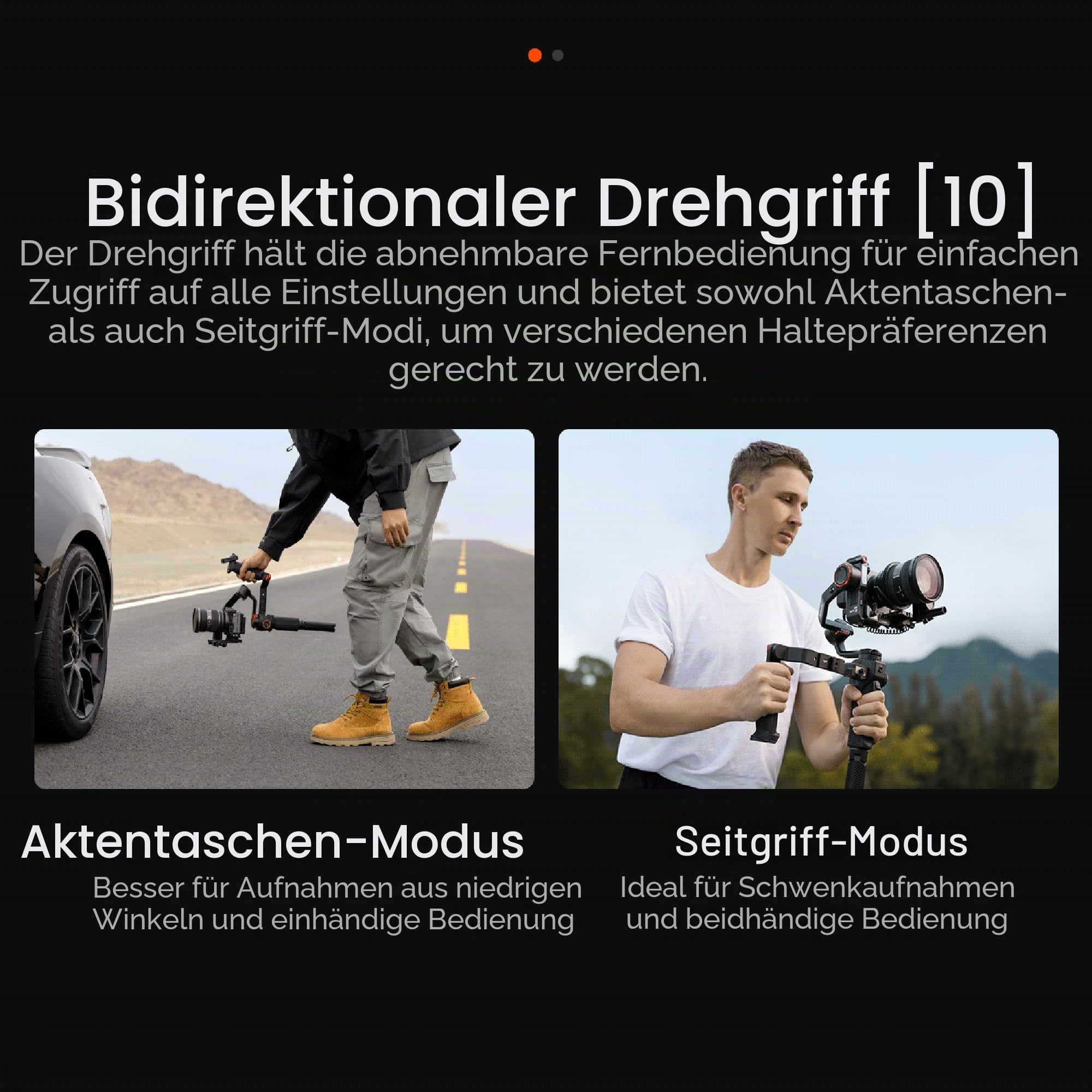hohem iSteady MT3 Pro Kit Kamera-Gimbal-Stabilisator, mit AI-Tracker und abnehmbarer Live-Feed-Fernbedienung, bidirektionaler Drehgriff, Follow Focus, schnell vertikal, 2,5 kg Nutzlast für iPhone