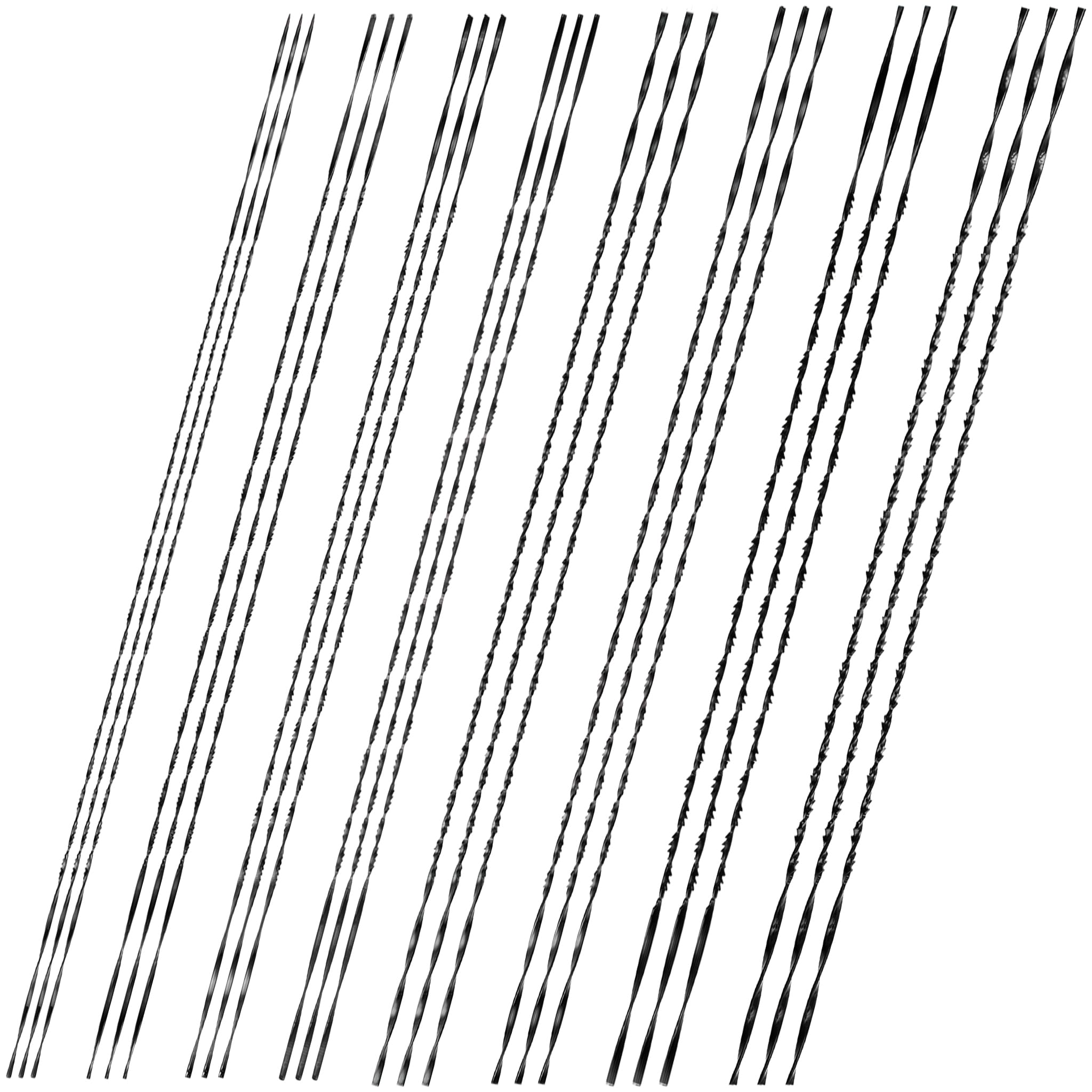 24 Stück Laubsägeblätter Set, 130 mm Spirallaubsägeblätter Nr. 1-8 für Holz, Metall, Kunststoff – Laubsägeblatt Dekupiersägeblätter Rund mit Stift Sägeblätter Laubsäge Zubehör Holzbearbeitung