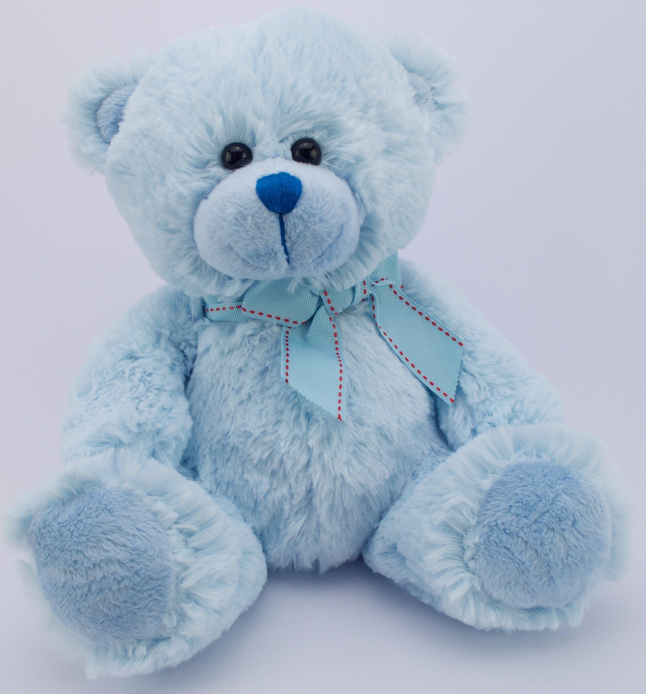 BOE House Teddy Bear 11inch Soft Toy โ Traditional Plush Blue Teddy Bear with Bow