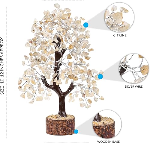 Miniatura 7 de Cristal de citrino, árbol de la vida, decoración de oficina, árbol bonsái artificial, decoración de habitación, decoración espiritual de habitación,