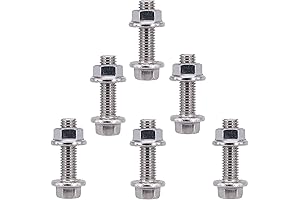 6PCS Stainless Steel M10 Exhaust Flange Bolts