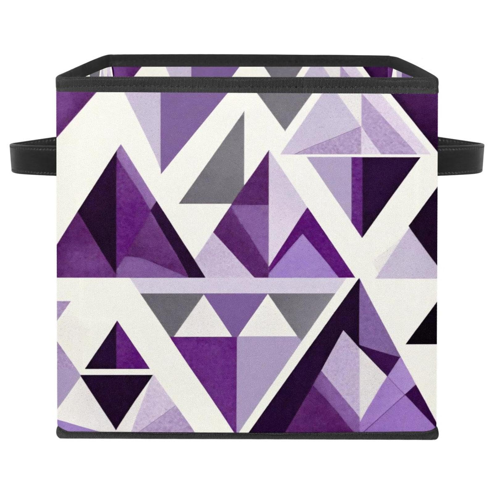 Boîte de rangement pliable motif géométrique violet pour vêtement