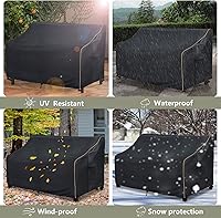 Vista 9 de Funda para sofá de 3 plazas para patio, funda para sofá para exteriores de hasta 76 pulgadas de ancho x 32.5 pulgadas de profundidad x 33 pulgadas