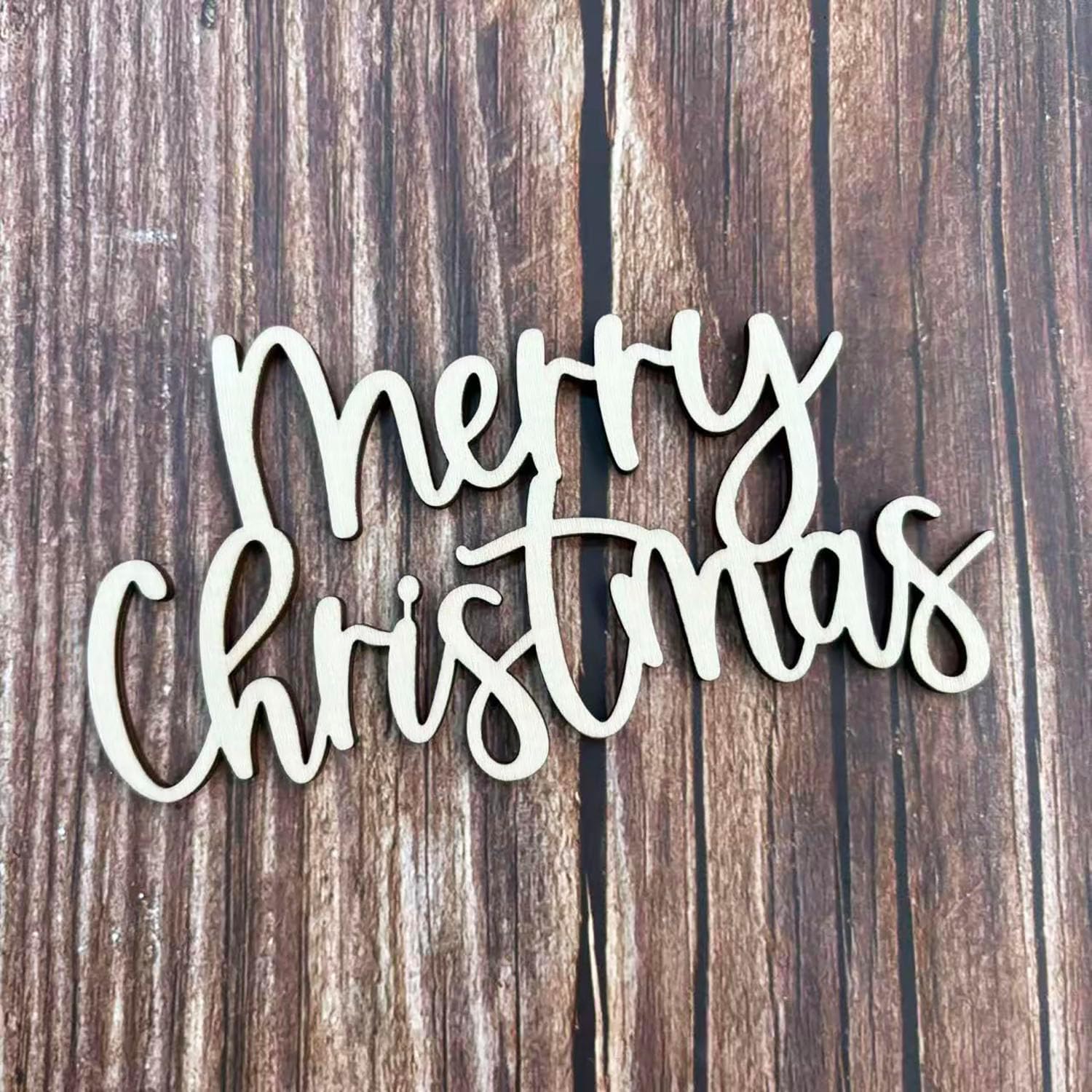 Wooden Merry Christmas Sign for Front Door,Christmas Front decor for Winter Holiday Xmas Eve New Year Party Photo Booth Prop Supplies(5.51×3.15 in) image 4