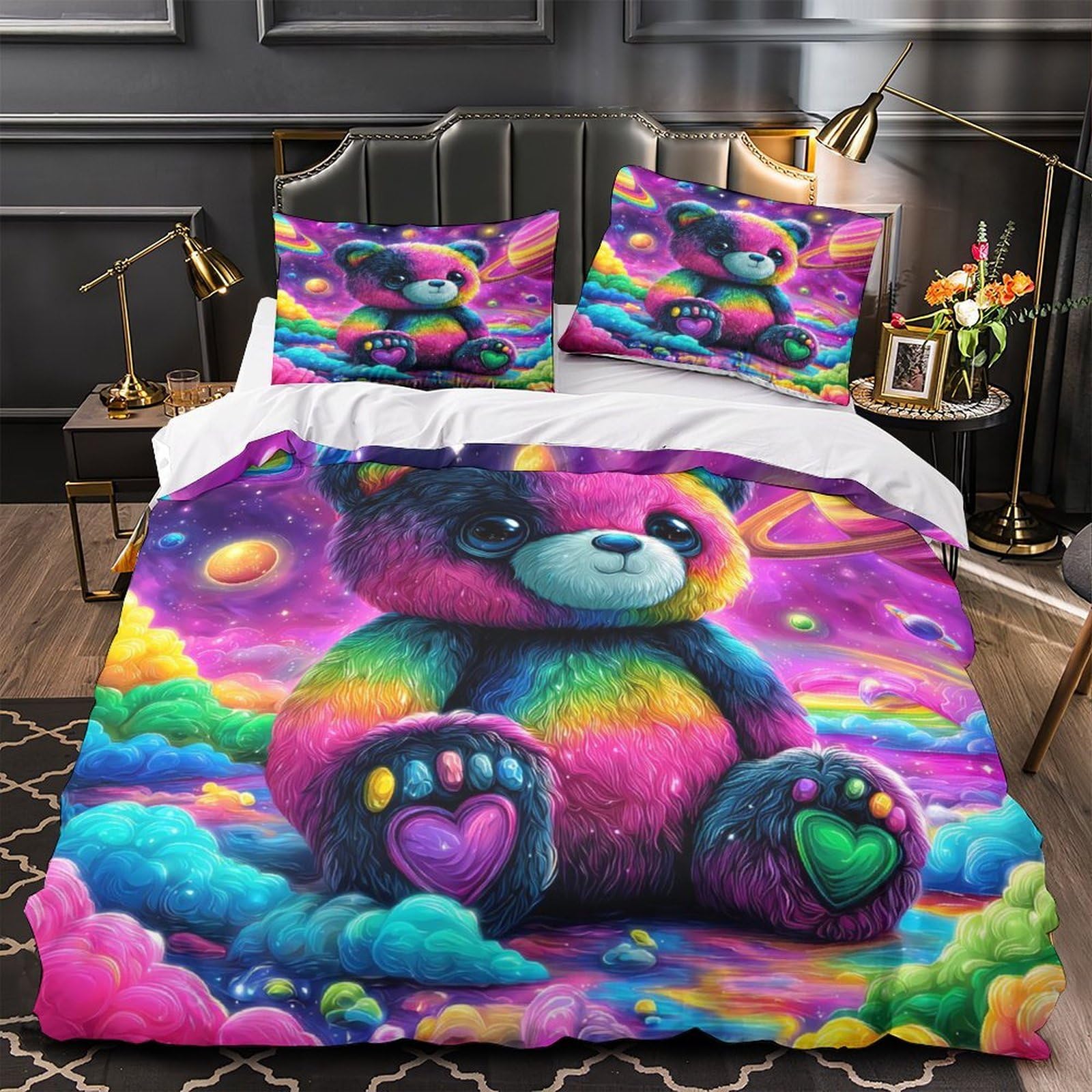Housse de couette fermeture éclair en microfibre résistante pour lit enfant