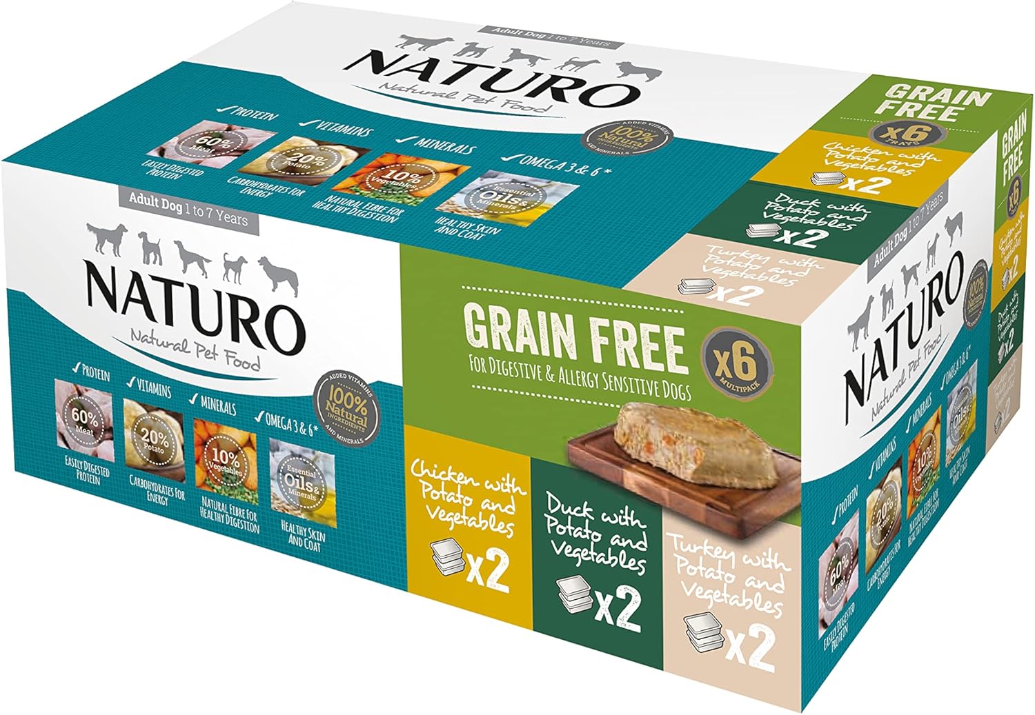 Naturo Dog Grain Free Poultry Variety Trays 12 pack Amazon.co.uk Pet