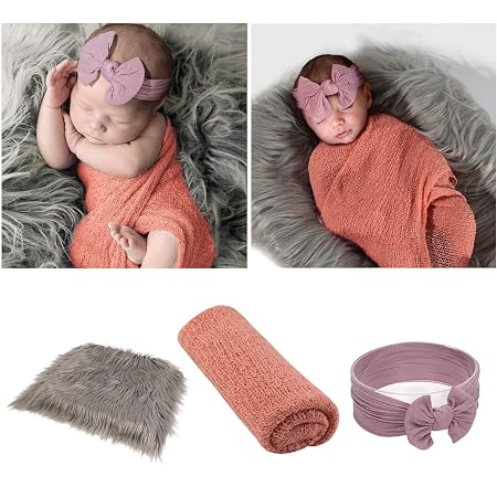 Amazon.com: 3 piezas de accesorios de fotografía para bebés recién nacidos,  Jasen DIY piel sintética vivero mantas y abrigos para niños pequeños con  diadema (ducha de lluvia gris) : Bebés