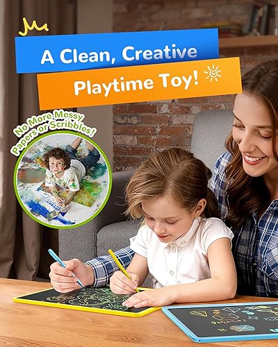 Vista 126 de KOKODI Tableta de escritura LCD, regalos para niños y niñas de 3 años, tableta de dibujo colorida de 10 pulgadas, almohadillas de dibujo Azul