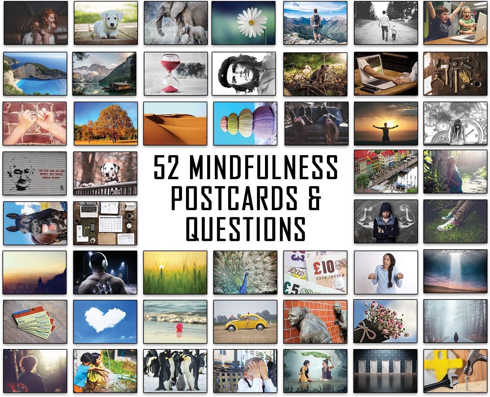 the lazy panda card company 52 Mindfulness Conversation Questions and Images for Coaching Cards, Group Questions, Soft Skills, Ice Breakers, Team Building, Leadership Training etc
