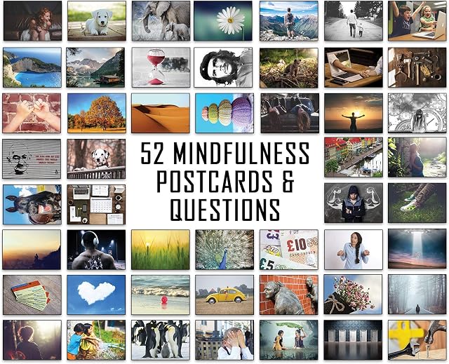 52 Mindfulness Conversation Questions and Images for Coaching Cards, Group Questions, Soft Skills, Ice Breakers, Team Building, Leadership Training etc